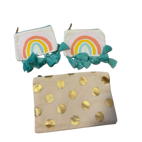 Urban Outfitters Set of 3 Mini Zippered Makeup Bags - Picture 1 of 4